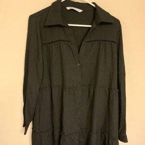 Black ZARA Shirt Dress Size L